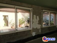 Installation baie coulissante doublage de 120 mm