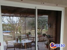 Coulissant 2 vantaux en aluminium couleur blanc